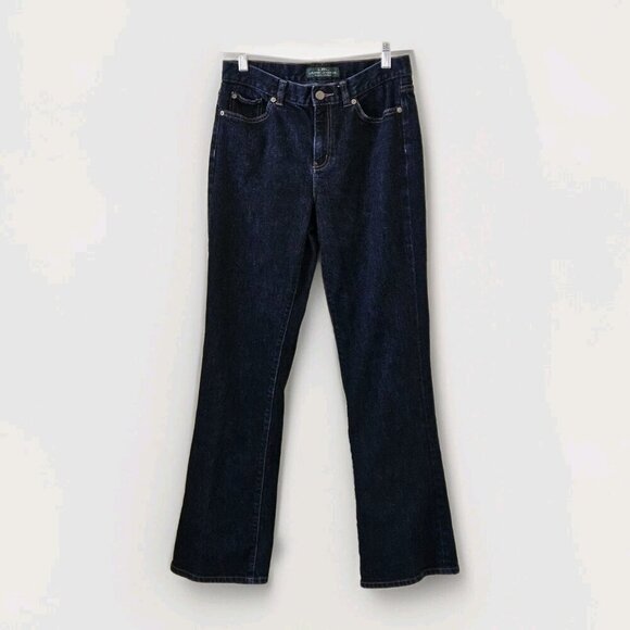 Lauren Ralph Lauren Jeans Women 4 Navy Classic Bootcut Stretch Western Preppy - Picture 1 of 16